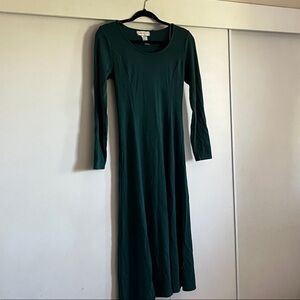Chic Forest Green Long Sleeve Dress